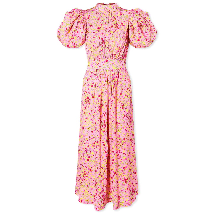 Photo: Rotate Women's Jacquard Puffy Dress in Fuchsia Pink Combi