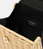 Ferragamo Small wicker top-handle bag