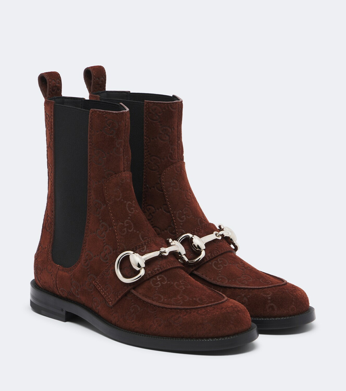 Gucci Boulevard Horsebit GG suede Chelsea boots