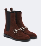 Gucci Boulevard Horsebit GG suede Chelsea boots