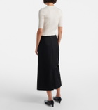 Jil Sander Cutout wool and mohair midi skirt
