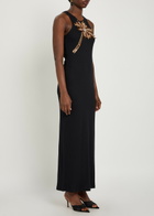 Rabanne Embellished Ribbed Stretch-cotton Midi Dress Black