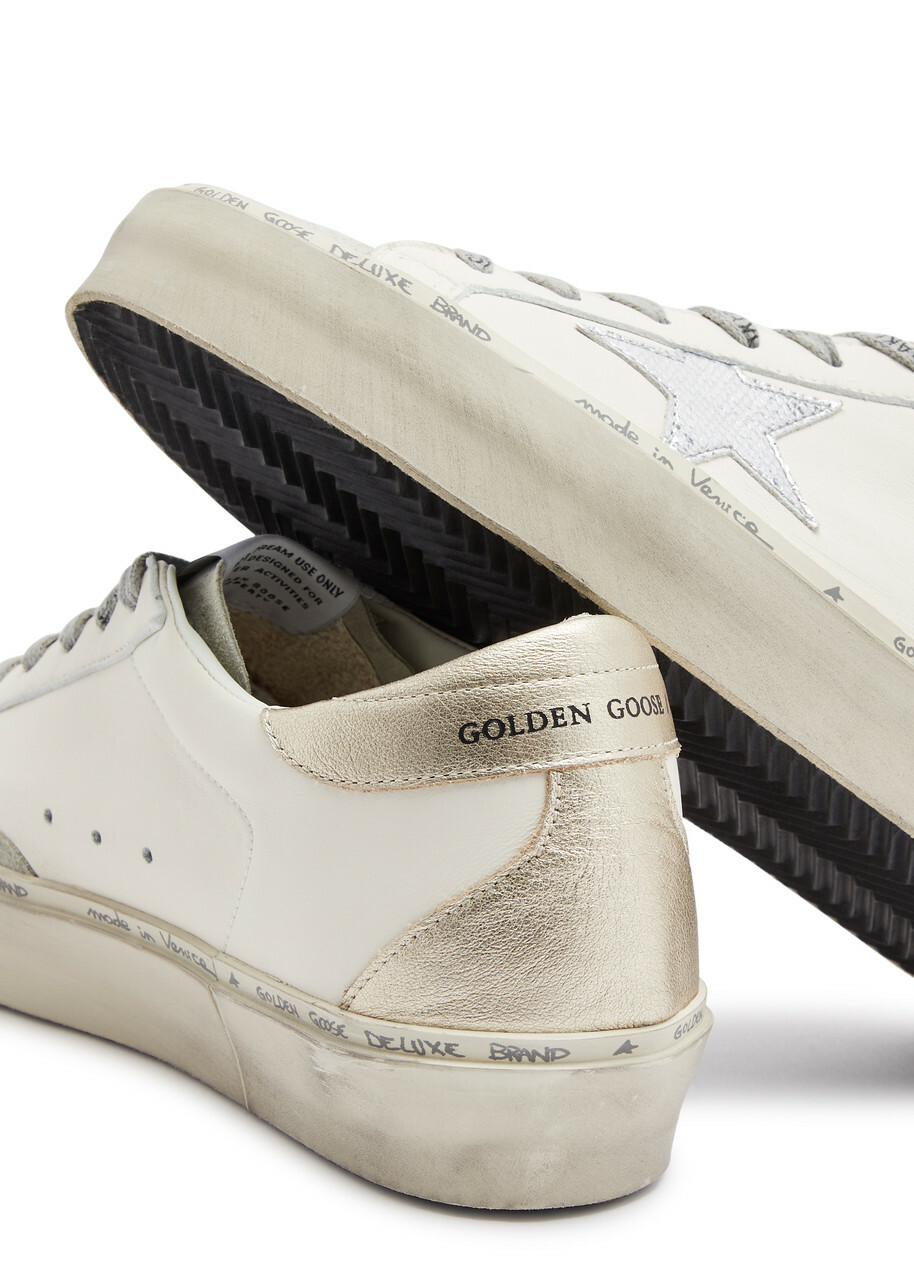 Golden Goose Hi Star Distressed Leather Sneakers White 41