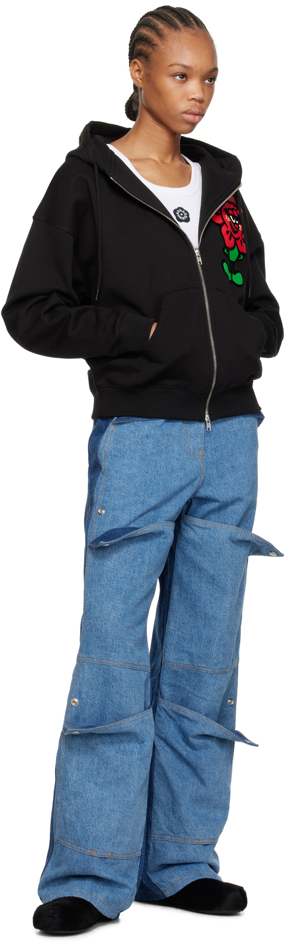 Kenzo Blue Kenzo Paris Multipocket Cargo Jeans