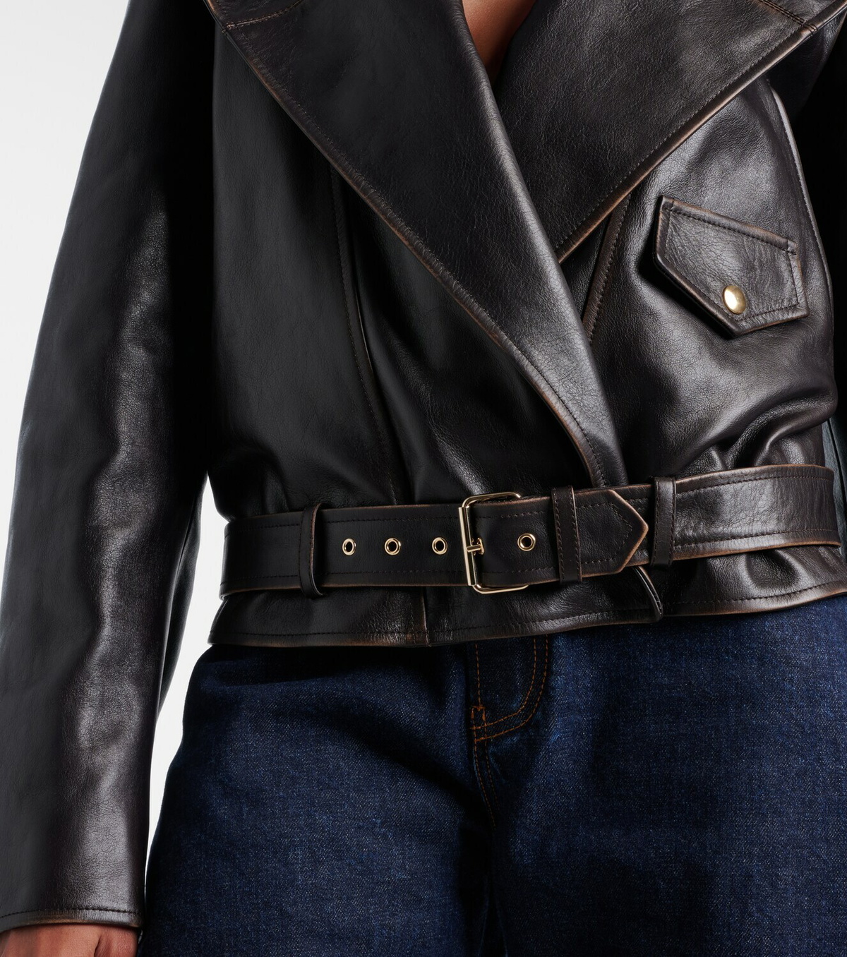 Alaïa Hooded leather biker jacket