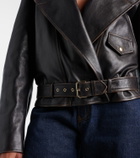 Alaïa Hooded leather biker jacket