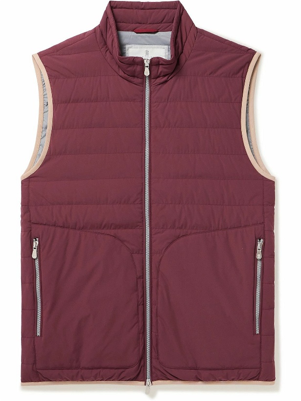 Photo: Brunello Cucinelli - Quilted Padded Shell Gilet - Burgundy