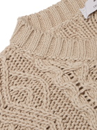 INIS MEÁIN - Cable-Knit Organic Pima Cotton Sweater - Neutrals