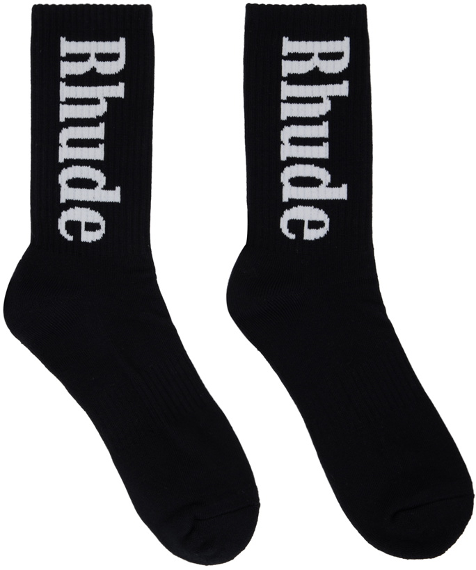 Photo: Rhude Black Vertical Socks