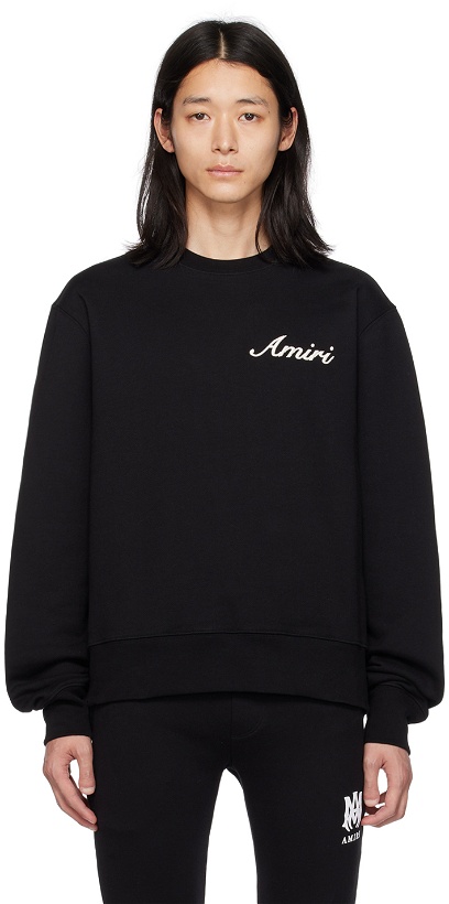 Photo: AMIRI Black Embroidered Sweatshirt
