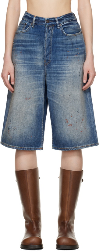 Photo: Acne Studios Navy Loose Fit Denim Shorts