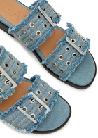 Ganni Feminine Buckle Ballerina Denim Sliders
