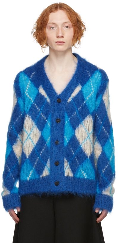 Photo: Marni Blue Iconic Mohair Argyle Cardigan