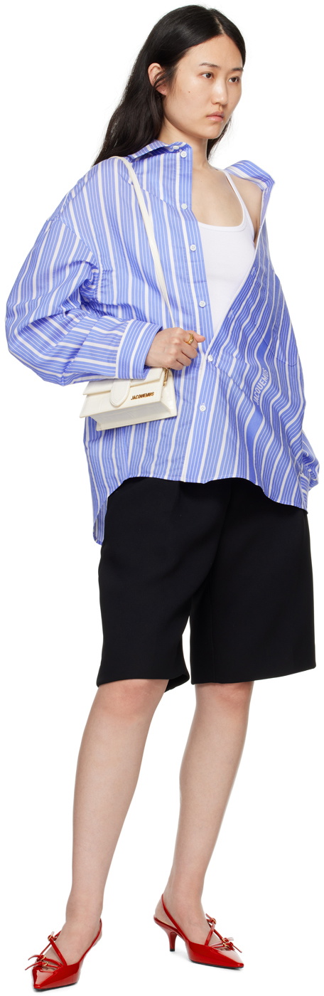 JACQUEMUS Blue Les Sculptures 'La chemise Cuadro' Shirt