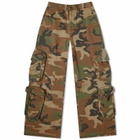 AMIRI Women's Camo Baggy Cargo Pants in Green Camo