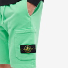 Stone Island Men's Brushed Cotton Sweat Short in Light Green