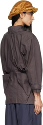 OPEN YY Brown Drop Collar Half Trench Jacket