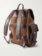 Brunello Cucinelli - Leather-Trimmed Herringbone Canvas Backpack