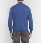 Brunello Cucinelli - Contrast-Tipped Cashmere Half-Zip Sweater - Men - Blue