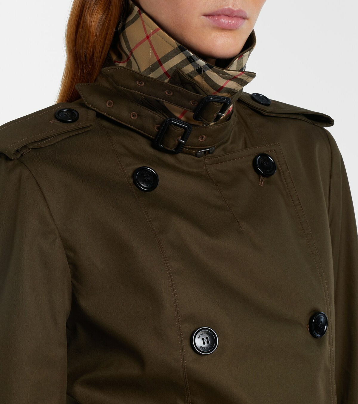 Burberry Cropped cotton gabardine trench jacket