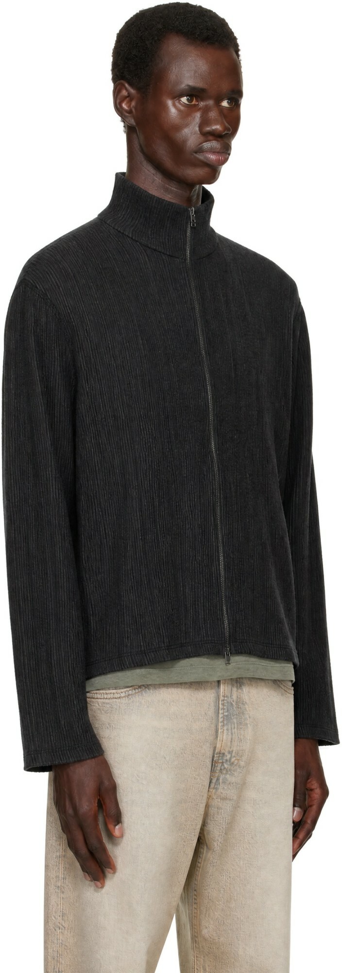 OUR LEGACY Black Shrunken Fullzip Sweater