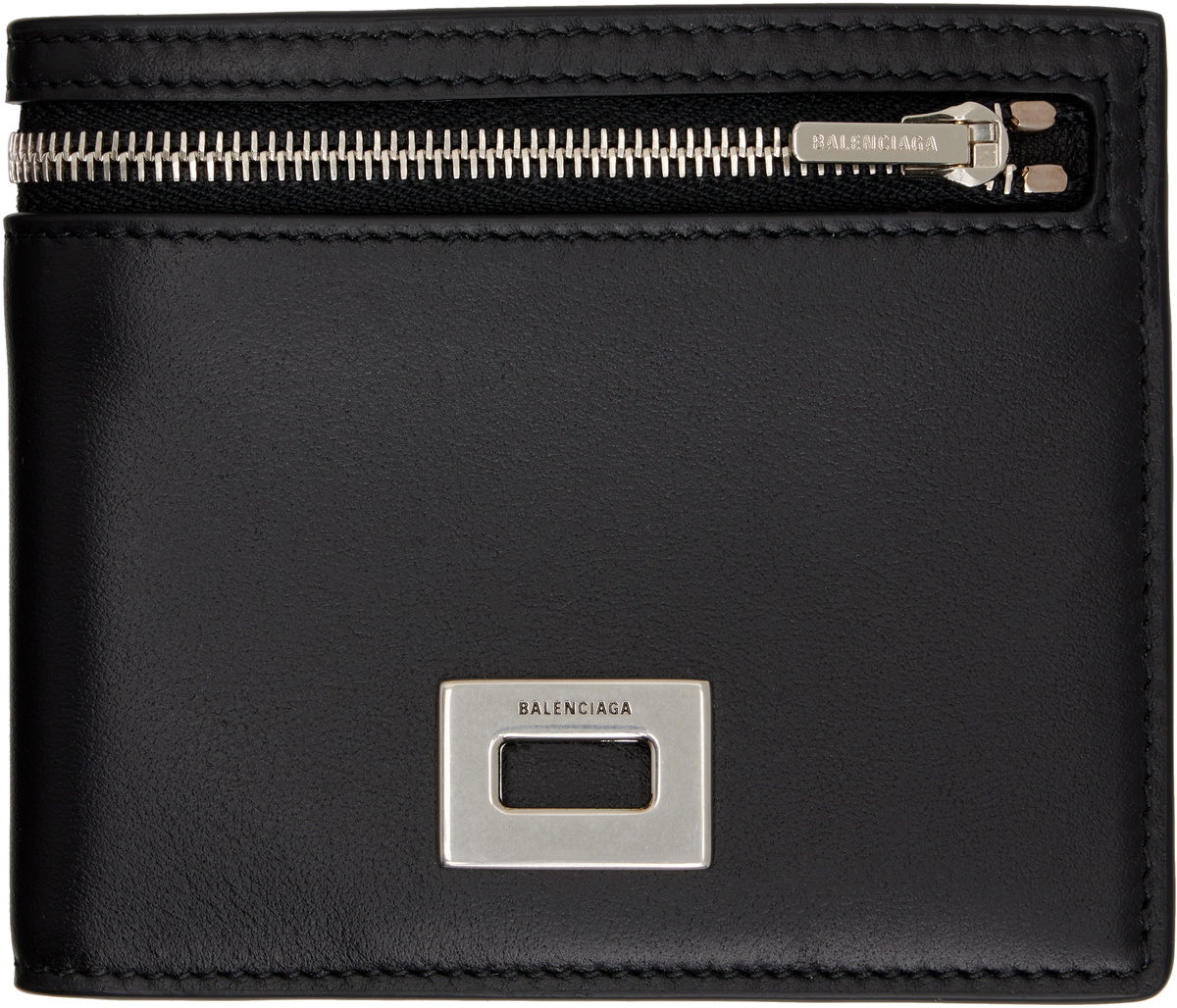 Balenciaga Black Embossed Monogram Bifold Wallet Balenciaga