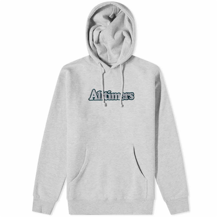 Photo: Alltimers Men's Broadway Embroidered Logo Hoody in Heather Grey