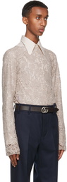 Gucci Taupe Lace Shirt