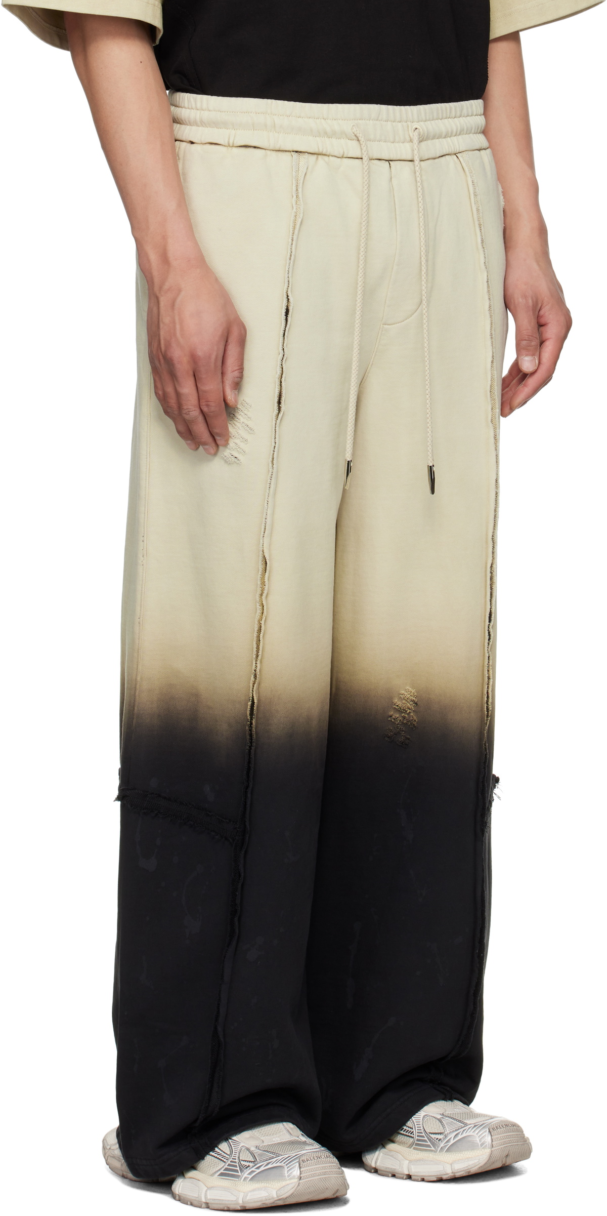Feng Chen Wang Beige & Black Gradient Sweatpants