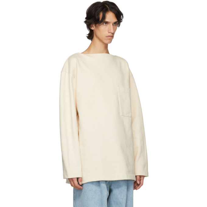 Lemaire White Organic Mariniere Sweatshirt Lemaire