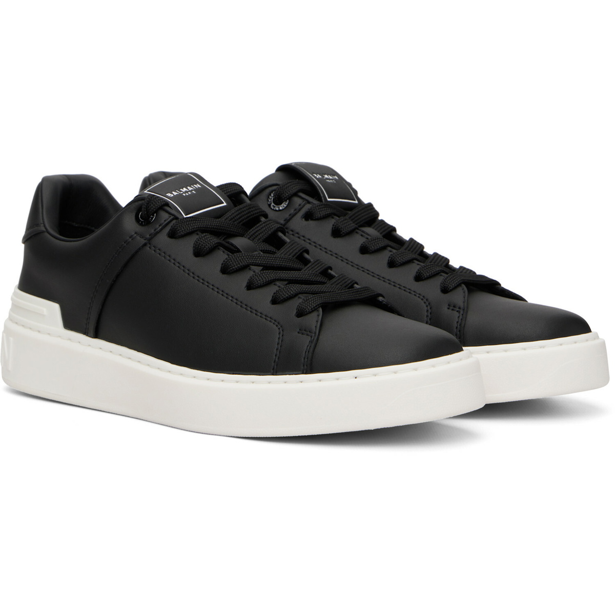 BALMAIN Black B-Court Calfskin Sneakers