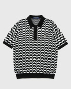 Fred Perry Jacquard Knitted Shirt Black/White - Mens - Polos