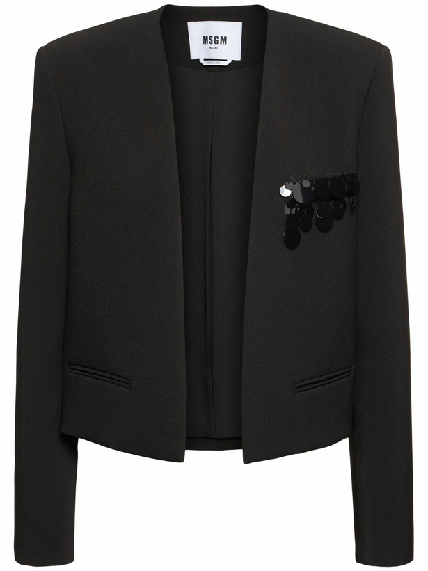 Photo: MSGM Double Crepe Cady Jacket with sequins