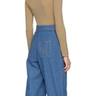 Kreist Blue High-Rise Buckled Jeans