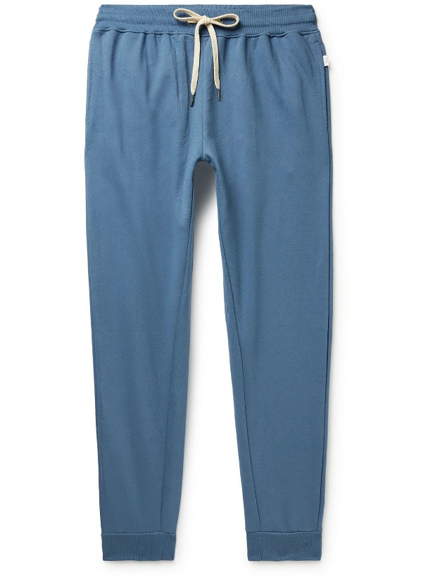 Photo: Onia - Tapered Cotton-Blend Jersey Sweatpants - Blue