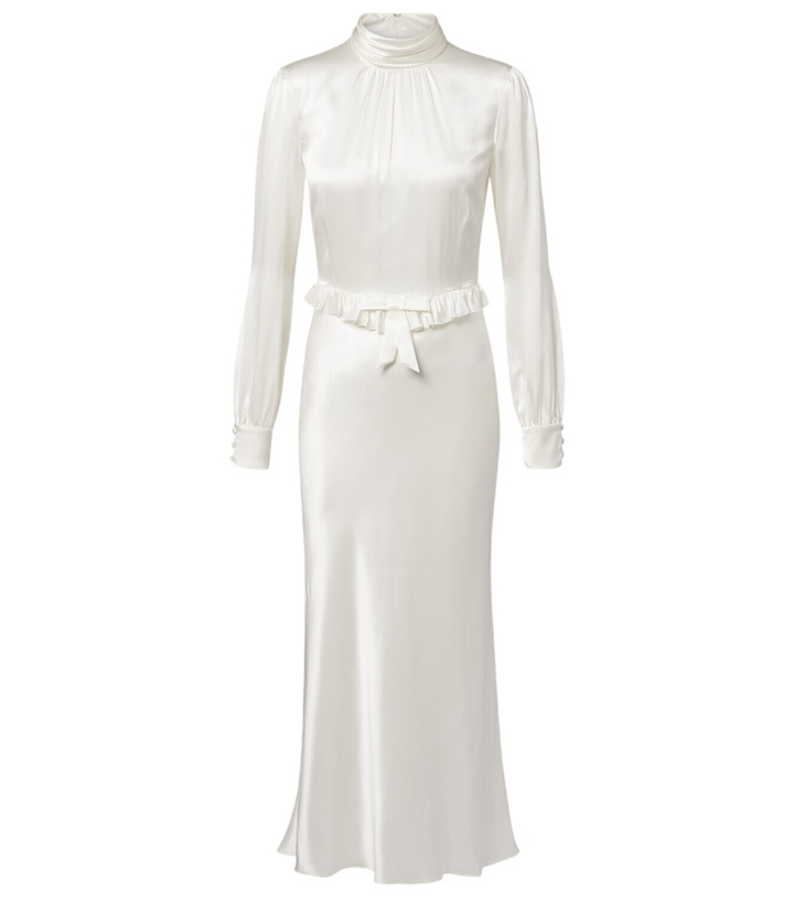 Photo: Alessandra Rich Bow-detail ruffled silk satin midi dress