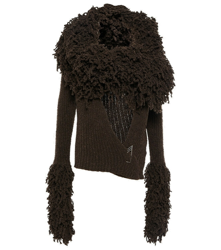 Photo: The Attico Wool-blend shearling cardigan