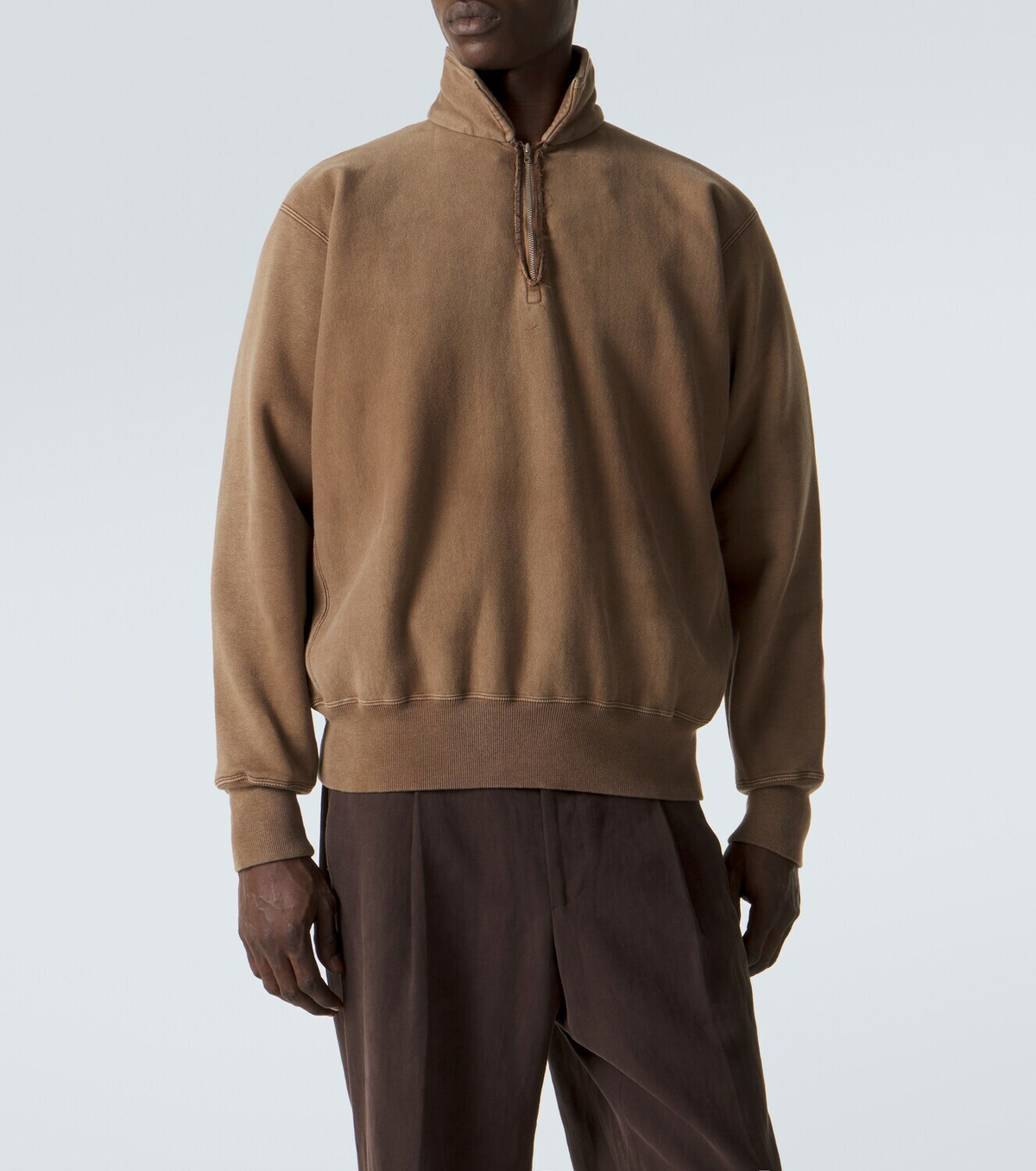 A.Presse Cotton fleece half-zip sweatshirt