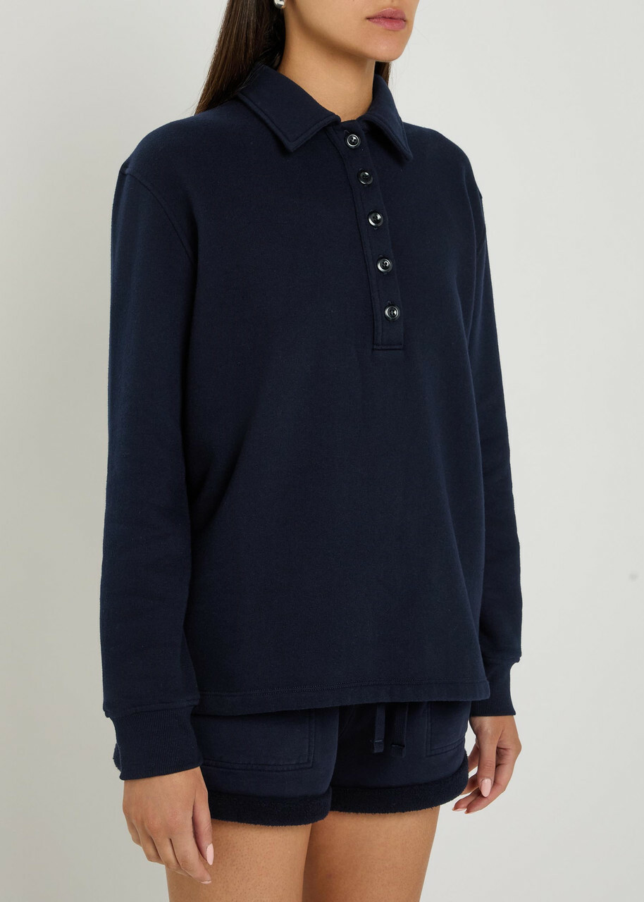 Citizens OF Humanity Vintage Jersey Polo Sweatshirt Navy