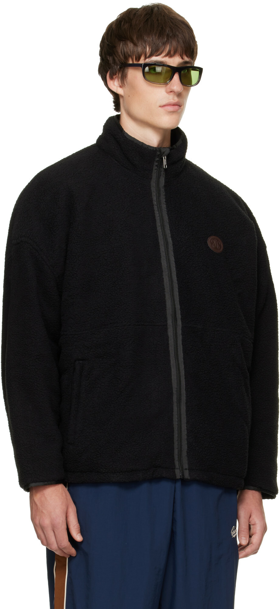 WILLY CHAVARRIA Black Reversible 'Willy' Fleece Jacket