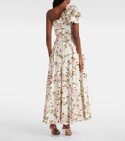 Giambattista Valli One-shoulder ruffled cotton cocktail dress