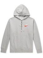 Nike - Logo-Embroidered Cotton-Jersey Half-Zip Hoodie - Gray