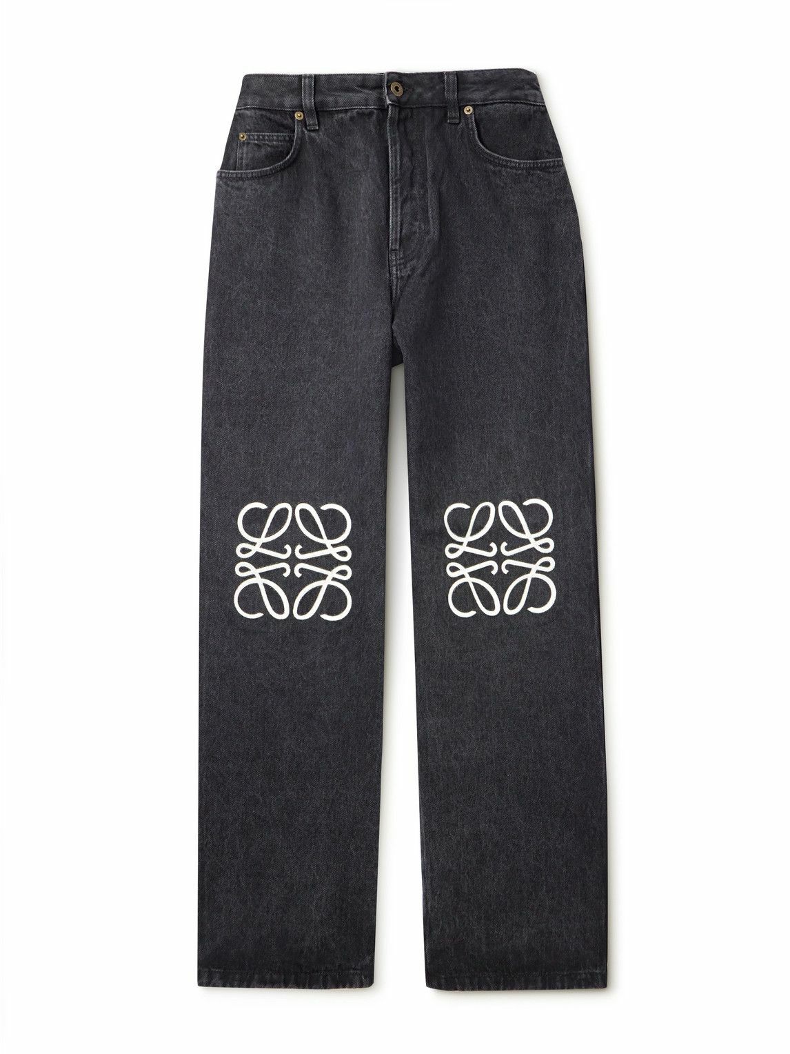 LOEWE - Anagram Straight-Leg Logo-Appliquéd Jeans - Black Loewe