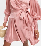 Zimmermann - Silk satin wrap minidress