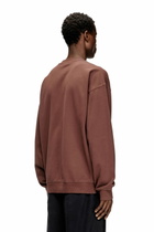 Diesel Cotton sweatshirt with flocked Oval D - Sweaters Mens in Brown