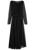 Talbot Runhof Crystal-embellished Tulle Midi Dress Black