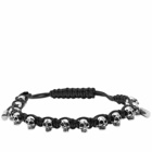 Alexander McQueen Men's Skull Friendship Bracelet in Black