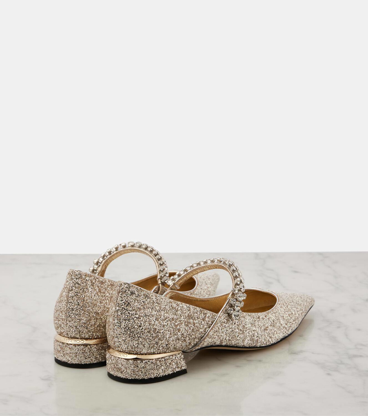 Jimmy Choo Bing glitter ballet flats