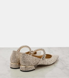 Jimmy Choo Bing glitter ballet flats