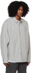 Juun.J Gray Crinkled Shirt